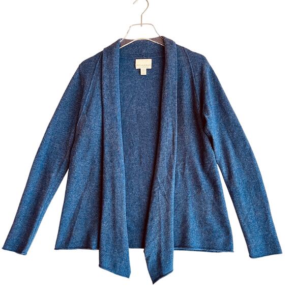 Cynthia Rowley Cashmere Blue 2-Ply Cardigan Waterfall Capsule Cozy Office M - Picture 1 of 7